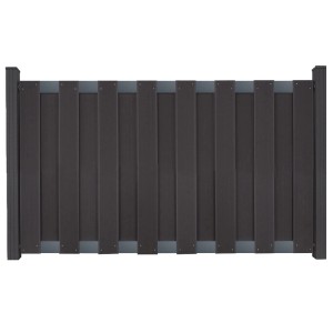 Groja Vorgartenzaun, BPC, 180x90 cm, Anthrazit mit Querriegel. Sichtschutzzaun für den Garten.