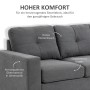 Detailansicht: Graues HOMCOM Ecksofa mit Leinenoptik, bequeme Polsterung.