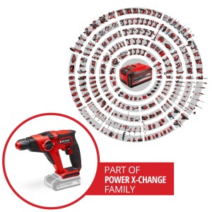 Einhell Akku-Bohrhammer TE-HD 18/12 Li-Solo, Teil der Power X-Change Familie.