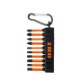 OBI Karabiner Bit-Set, 10-teilig mit farbcodierten Bits und Karabinerhaken.