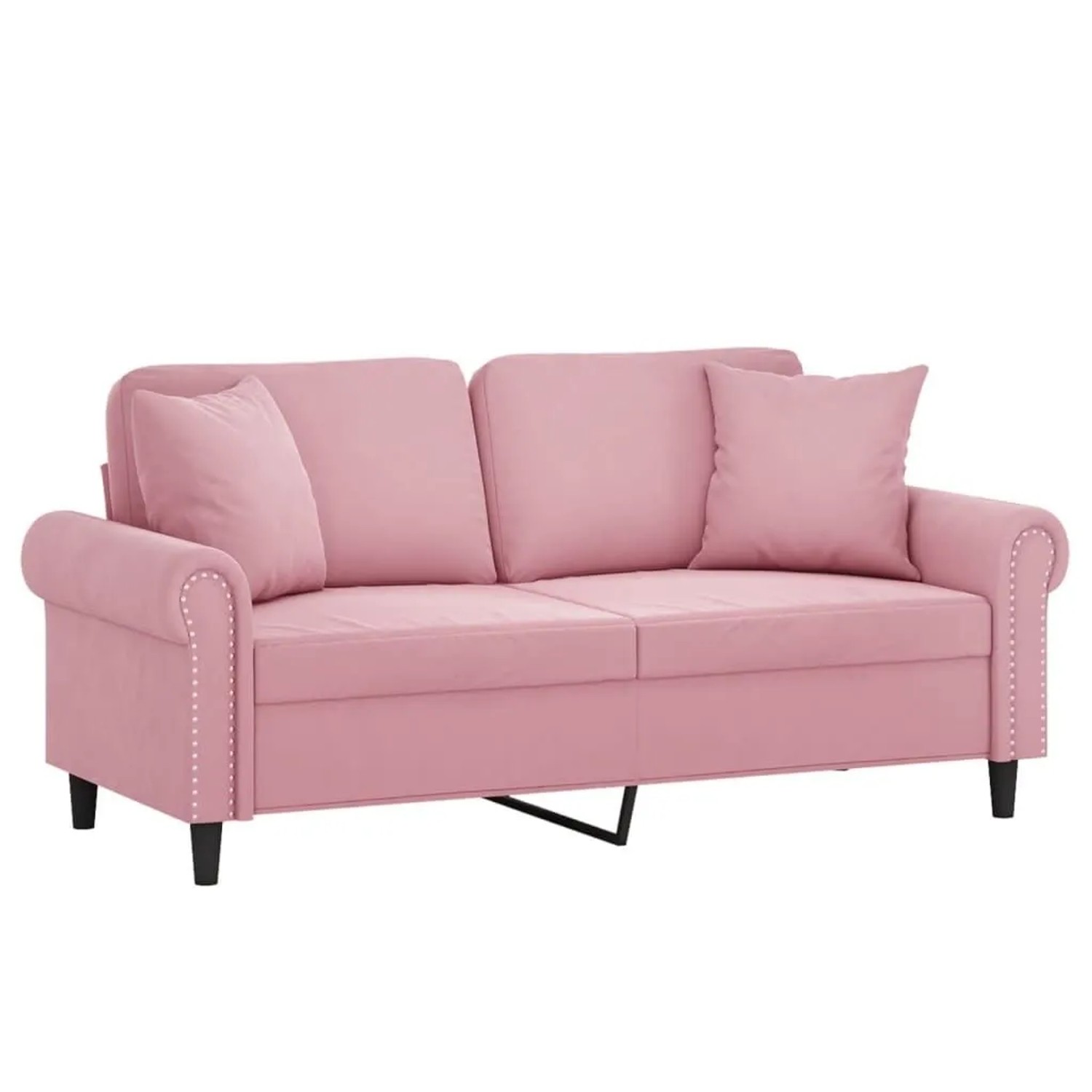 vidaXL 2-Sitzer-Sofa mit Zierkissen Rosa 140 cm Samt 3200948 günstig online kaufen