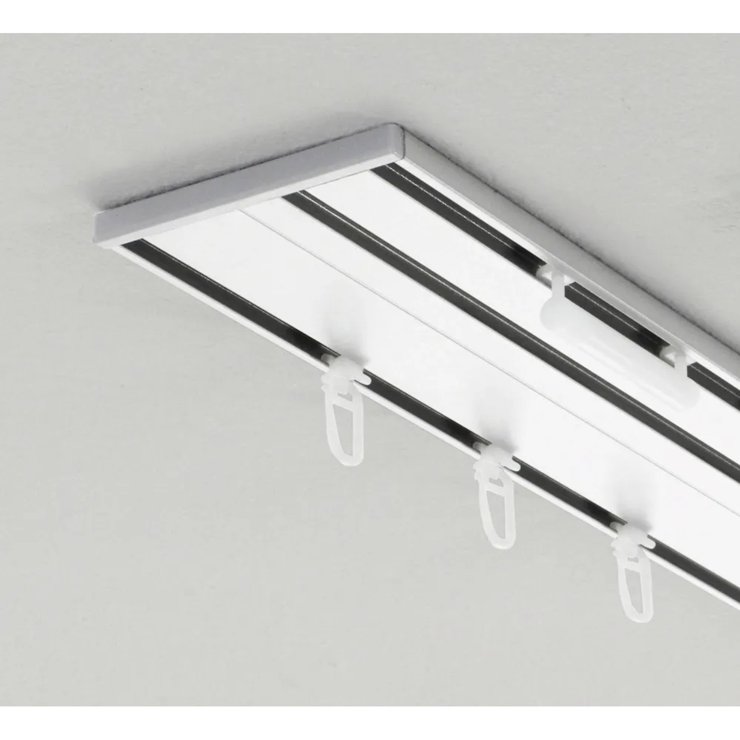 Gardinia Endstücke, 2er-Pack, für 3-läufige Aluminium-Vorhangschiene, weiß.