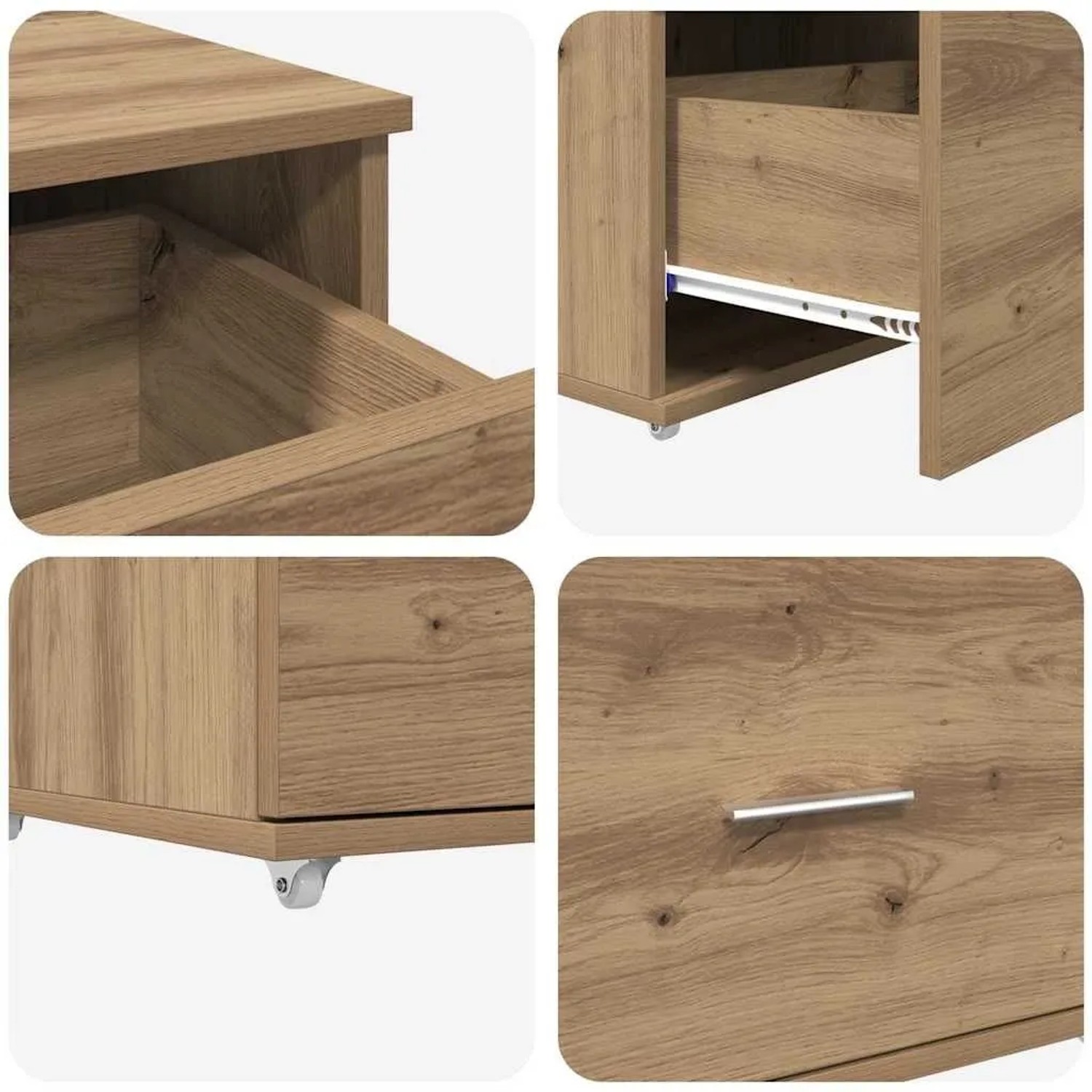 vidaXL Schubladenschrank Mit Rad Artisan-Eiche 55 x 45 x 31 cm 869313_9