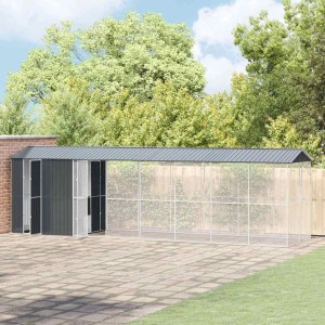 vidaXL Vogelkäfig Anthrazit 860 x 208 x 247 cm Verzinkter Stahl 3325155