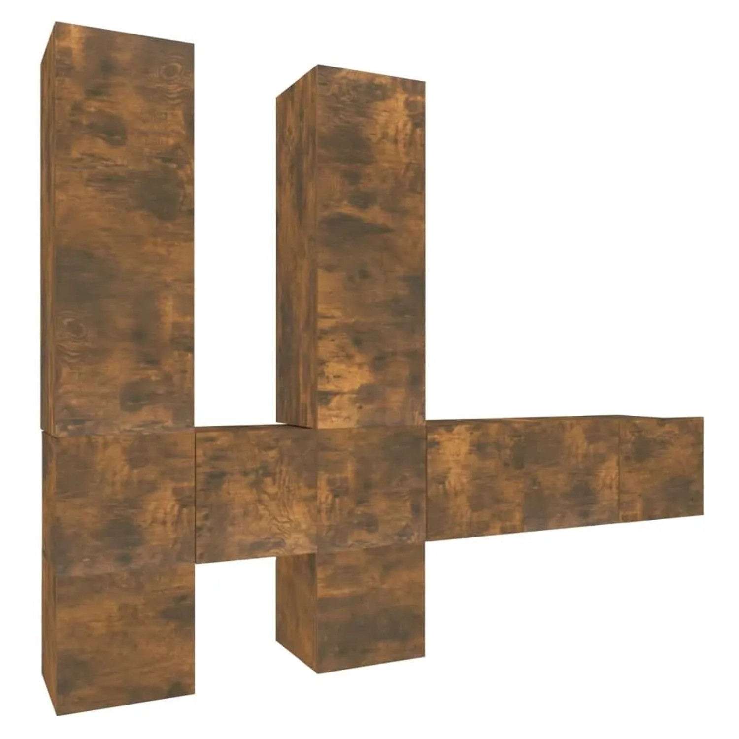 vidaXL 7-Tlg TV-Schrank-Set Räuchereiche Holzwerkstoff 3120296