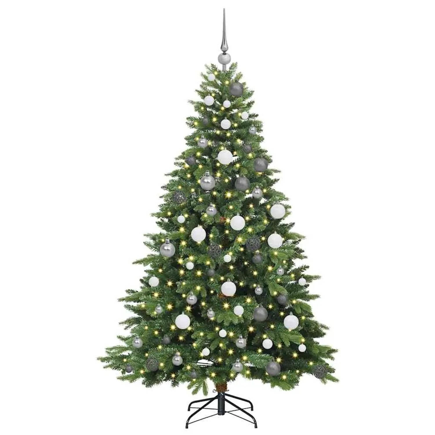 vidaXL Künstlicher Weihnachtsbaum mit 300 LEDs Grün 180 cm PE und PVC 3397548