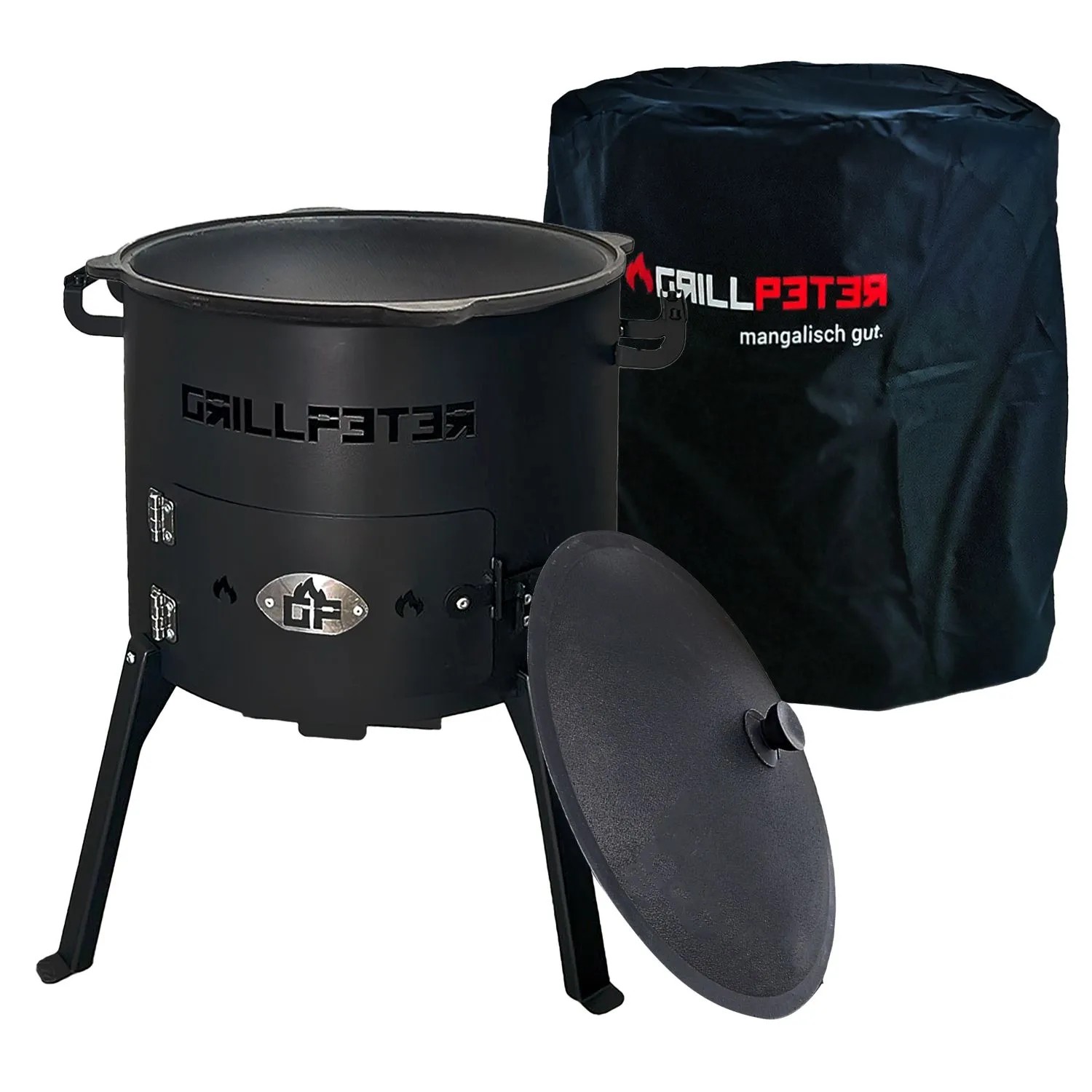 Grillpeter Utschak Set Nurlan Ø40 cm mit Kasan 10L mit Abdeckhaube günstig online kaufen