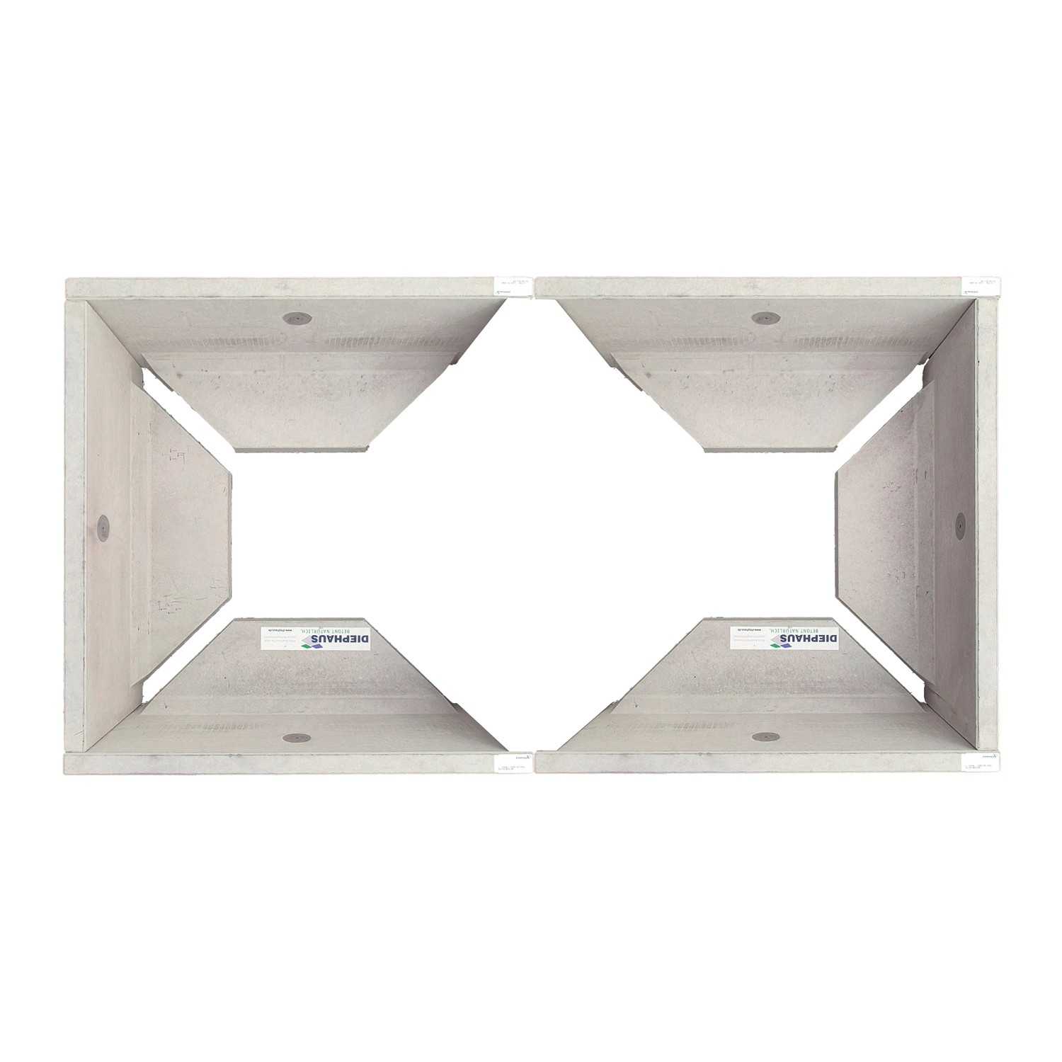 Diephaus Hochbeet-Set Sichtbeton 210 cm x 100 cm x 80 cm x 5 cm Grau 4-teilig