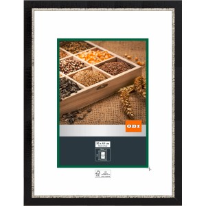 Schwarzer OBI Holz-Wechselrahmen, 30x40 cm, schlichtes Design für Fotos und Bilder.