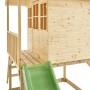 Holz-Spielhaus Wald mit Rutsche, naturbelassenes Holz, Veranda. Ideal für fantasievolles Spielen im Garten.