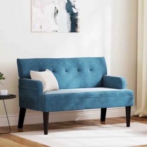 vidaXL Chesterfield Bank Blau 112 x 65,5 x 75 cm Samt 42019294