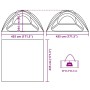 Maße des vidaXL Partyzelts: 435x435x244 cm. Packmaß 65x23,5x23,5 cm, Gewicht 11 kg. Diagramm für Pavillon.