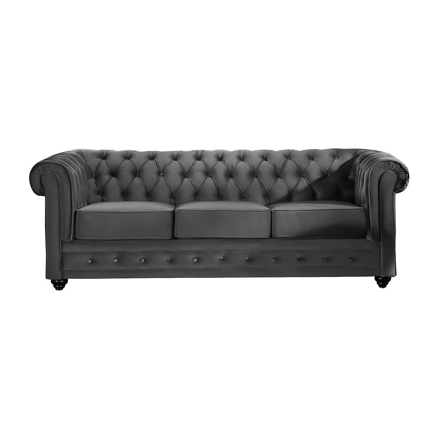 Vente-unique Sofa Ohne Schlafmöglichkeit Chesterfield Anthrazitgrau 205 cm