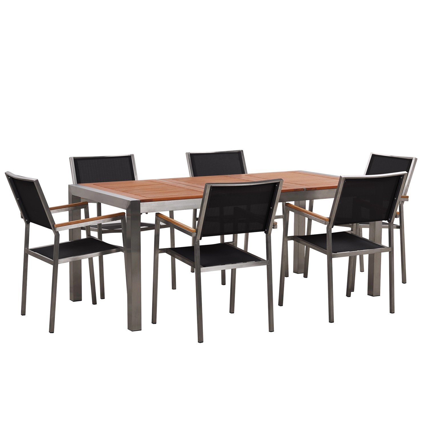 Beliani Gartentisch Set GROSSETO Graphitgrau 90x180x87 günstig online kaufen