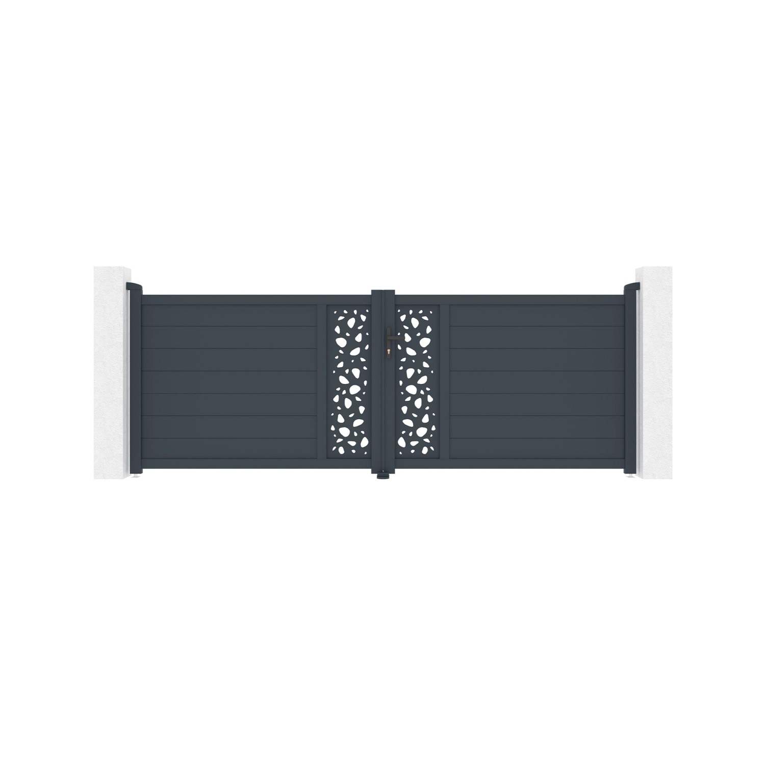 Casanoov Flügeltor Sunny 350x120cm Aluminium & 2 Eifel Pfosten 15x15cm H.16 günstig online kaufen