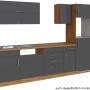 Moderne Held Möbel Küchenzeile Sorrento, 270 cm, Anthrazit-Wotaneiche, ohne Geräte.
