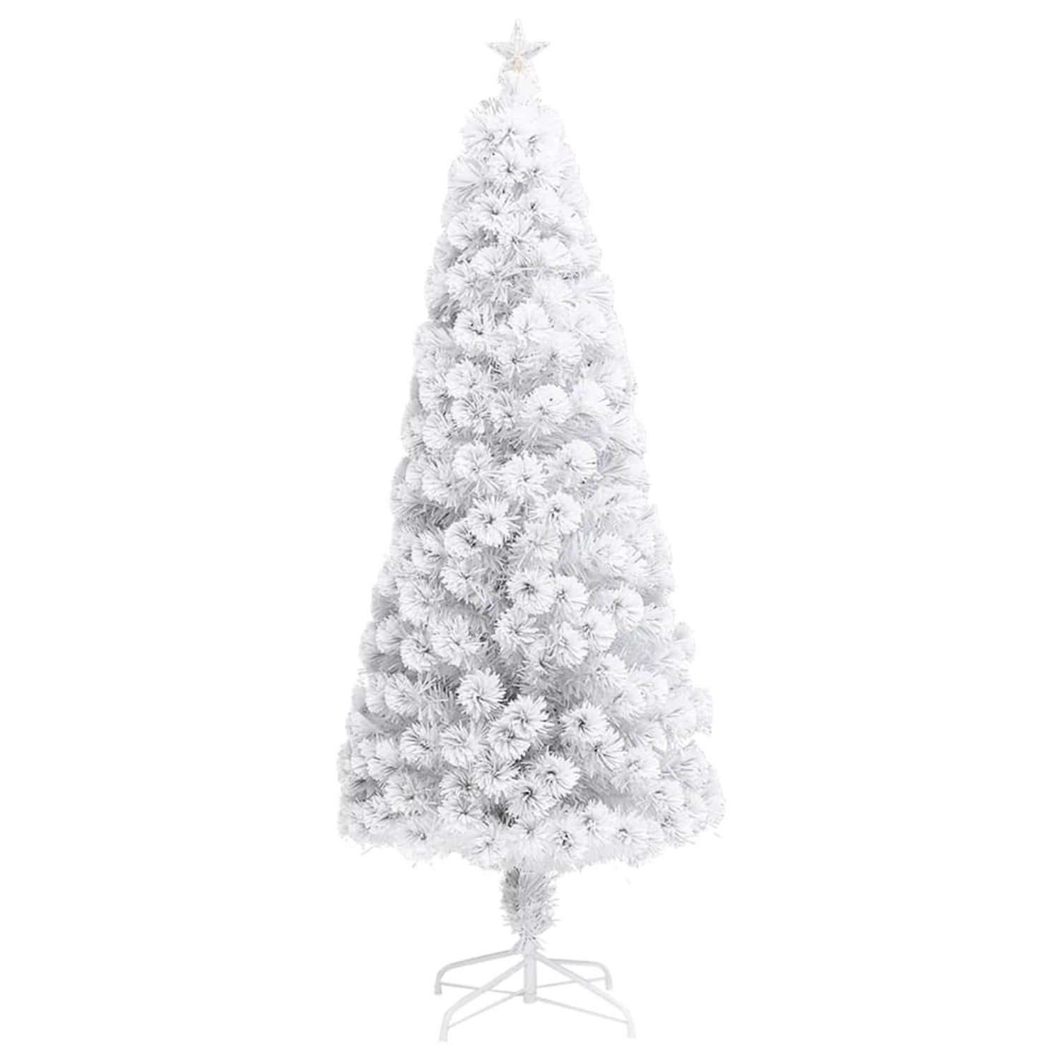 vidaXL Künstlicher Weihnachtsbaum mit LED Weiß 240 cm Glasfaser