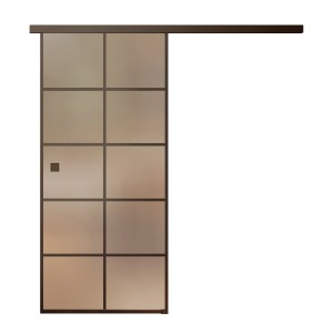 Skyscope Portal Schiebetür-Set Slimwork Typ 8 Glas Satiniert 106 cm x 206 cm