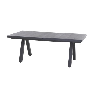 Rechteckiger, ausziehbarer Gartentisch Tirana Wood Grey von Siena Garden, 100x260 cm.