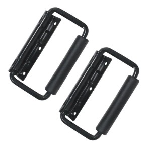 HMF 14991-02 Klappgriff 2er Set Gefedert 3 Loch 13 x 3 cm Schwarz