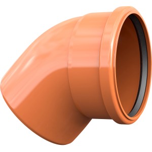 KG Bogen DN 200, 45 Grad, aus Kunststoff für die Entwässerung.