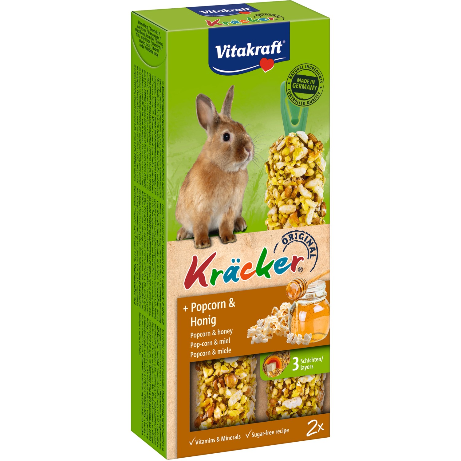 Vitakraft Kräcker® Popcorn und Honig für Zwergkaninchen 2 Stück