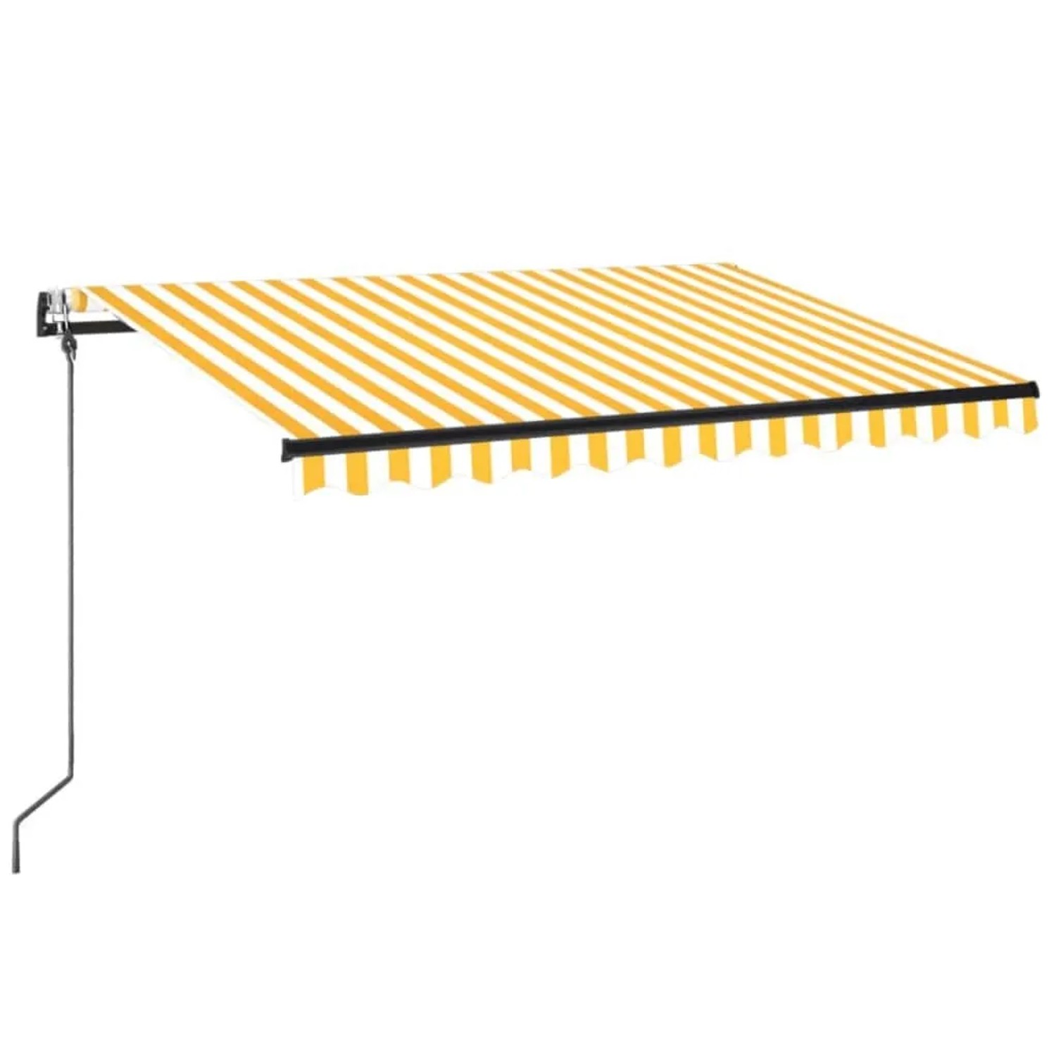 vidaXL Automatische Markise mit LED & Windsensor 350x250 cm Gelb/Weiß 3069093