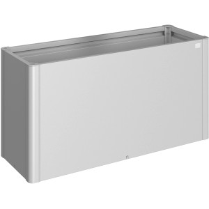Biohort Hochbeet, 1,5x0,5 m, Silber-Metallic. Modernes Metall-Hochbeet für Garten und Terrasse.