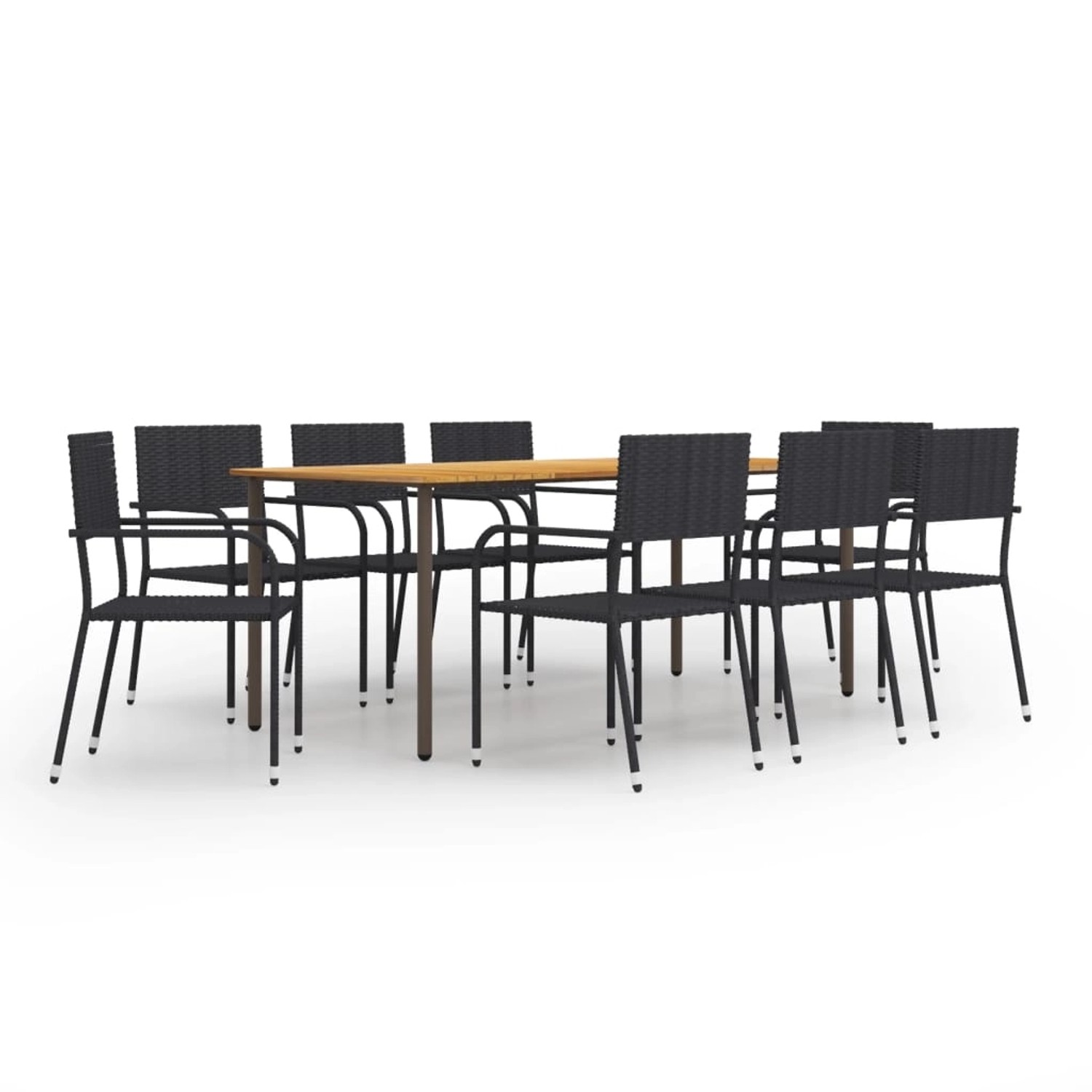 vidaXL 9-tlg Garten-Essgruppe Poly Rattan Schwarz Modell 16 günstig online kaufen