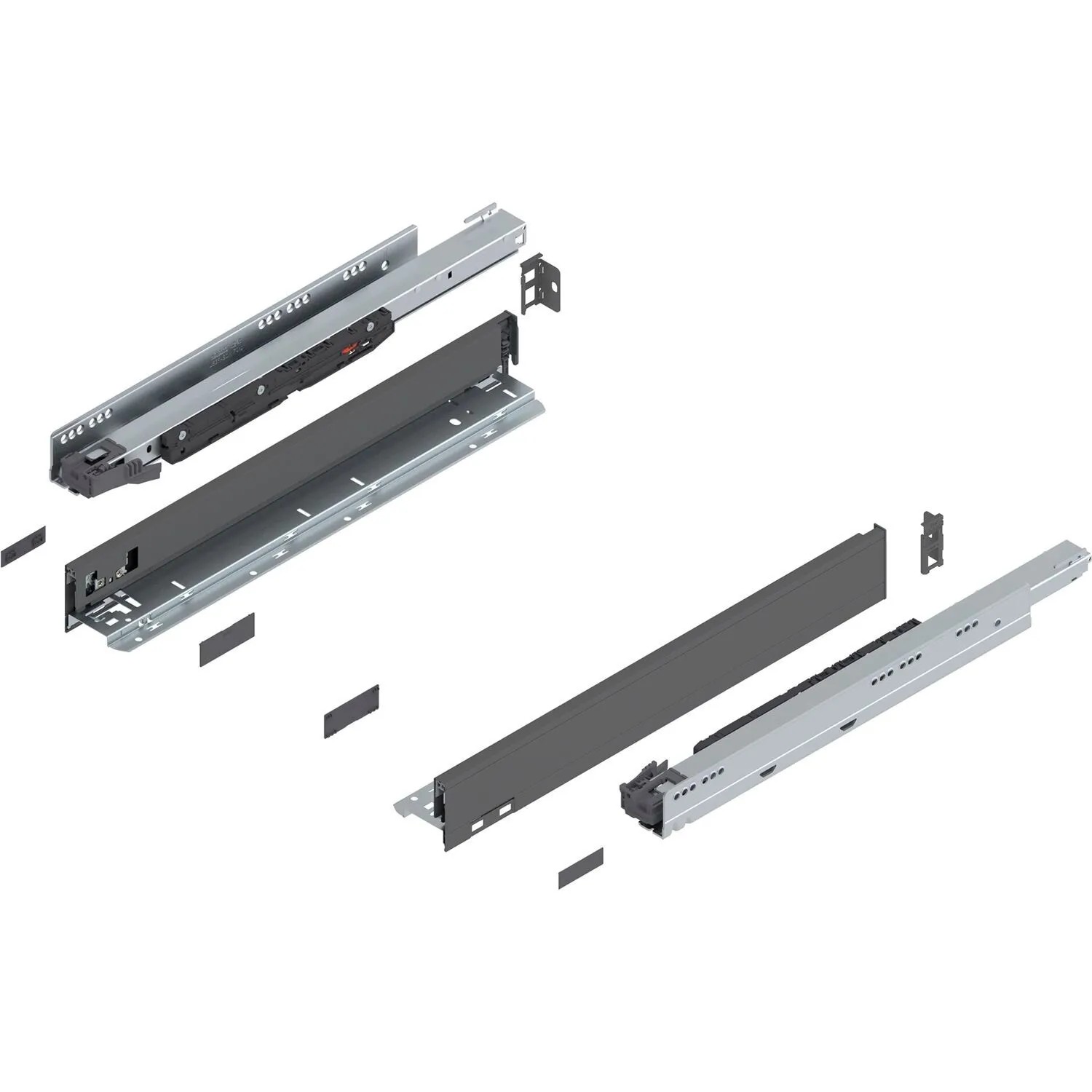 Blum Legrabox Pure Set Höhe N Tip-On Vollauszug 500 mm 70 kg Oriongrau 1 Paar