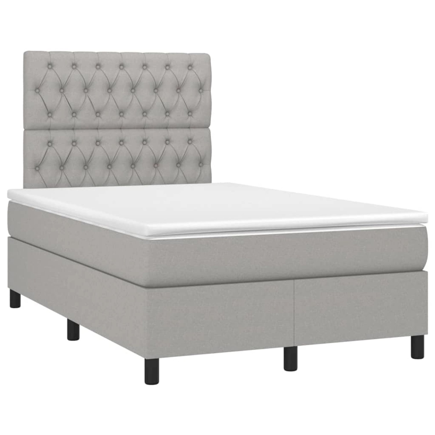vidaXL Boxspringbett mit Matratze & LED Hellgrau 120x200 cm Stoff 3135101 günstig online kaufen