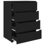 Schwarzer vidaXL Stauraumschrank mit 4 Schubladen, 80x48x105 cm.