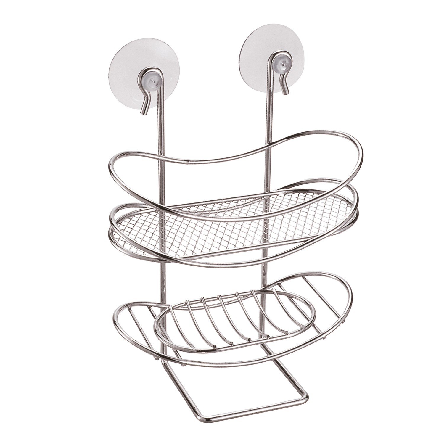 MSV Duschregal mit Seifenschale Ventouses Oval Chrom 18 x 7,5 x 22 cm Silbe günstig online kaufen