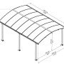 Canopia Carport Arcadia 5000 in Anthrazit, 360x510 cm, mit Maßangaben. Ideal als Unterstand.