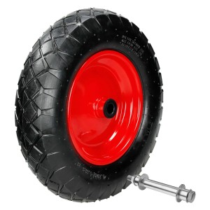 ECD Germany 4Er Set Schubkarrenrad Luftbereift mit Achse 4,80-4,00-8 390 mm