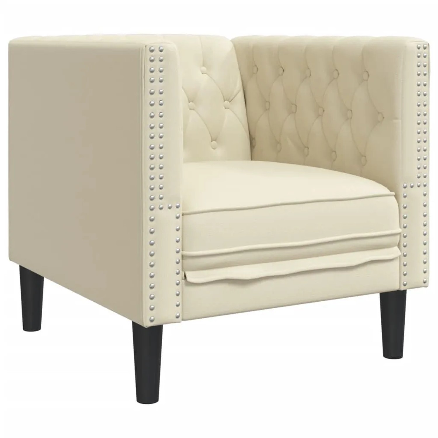 vidaXL Chesterfield-Sessel Creme Kunstleder 372653