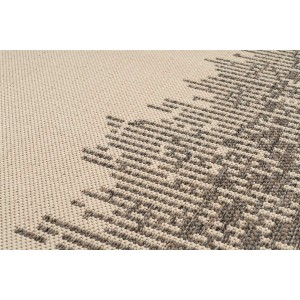 Detailansicht des modernen, creme-braunen Flachflor-Teppichs MeGusta Paula (200x290 cm).