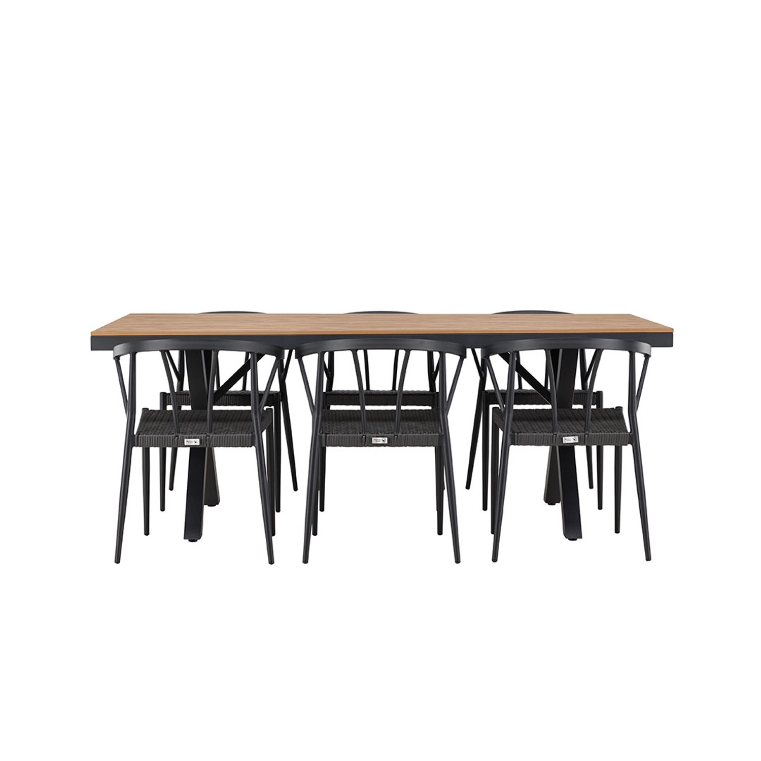ebuy24 GarciaStina Gartenset 1 Esstisch 6 Stühle Schwarz Tisch cm H74xB100x günstig online kaufen