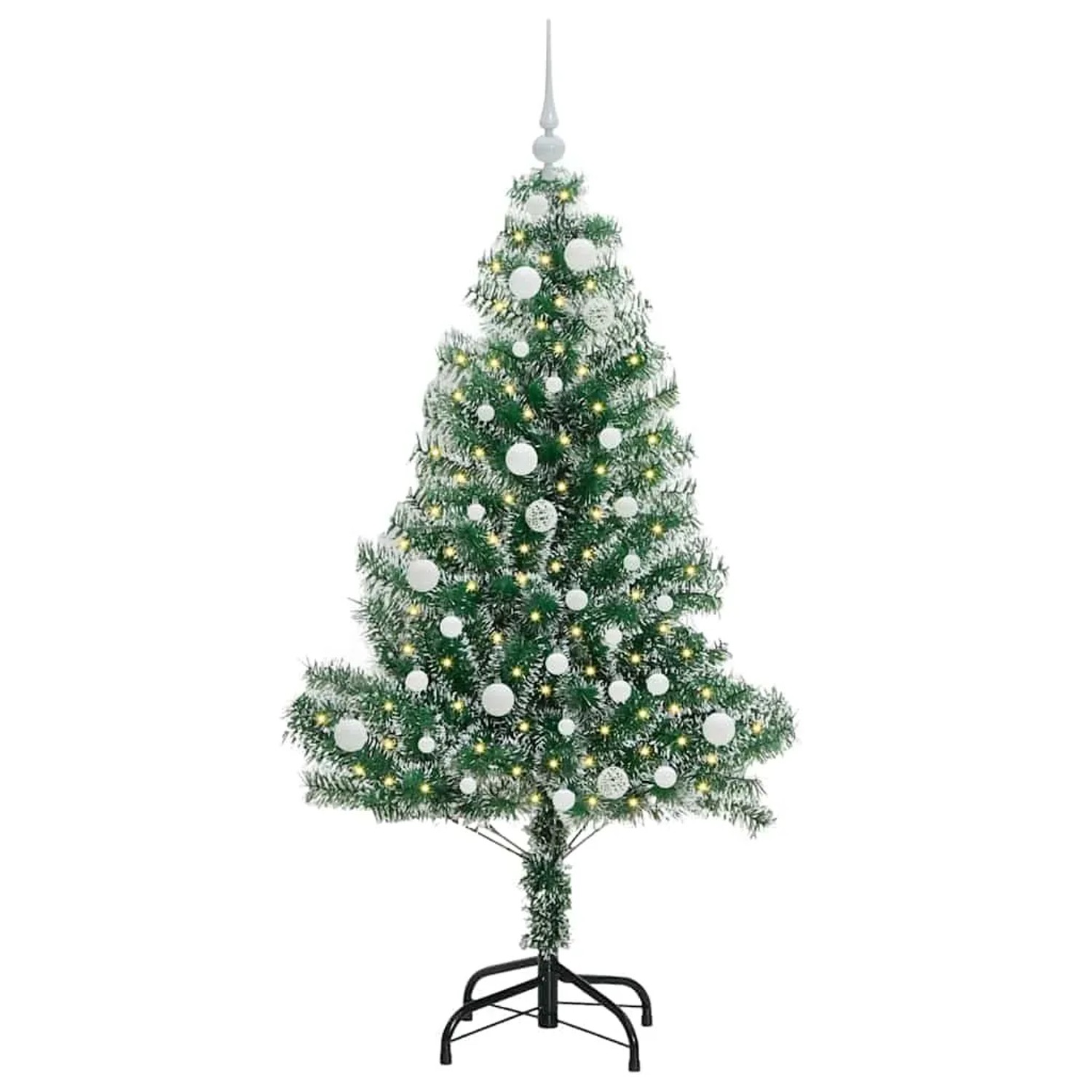 vidaXL Künstlicher Weihnachtsbaum Beschneit mit LED Licht 150 cm 3396809