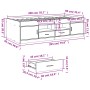 Technische Zeichnung des weißen vidaXL Tagesbetts 90x200 cm mit Schubladen, zeigt Maße und Details.