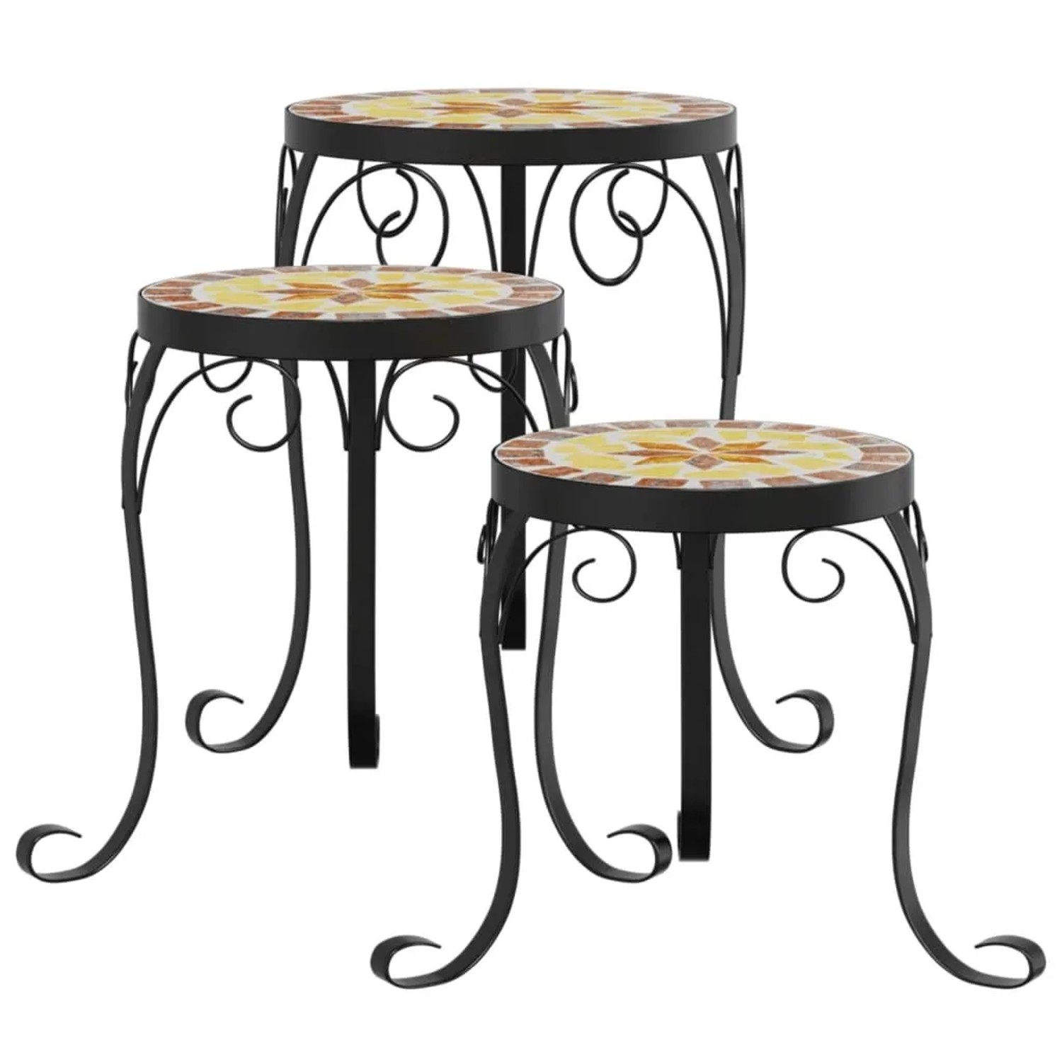 vidaXL Pflanzenständer 3 Stk Terrakottarot und Weiß Keramik 4003397