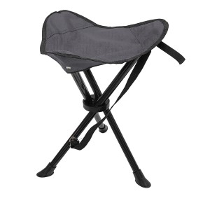 Grauer Mojawo 3-Bein Campinghocker/Anglerhocker mit Tragegurt.