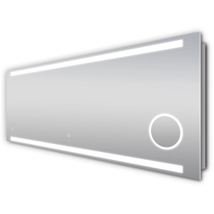 DSK Design LED-Lichtspiegel Silver Conde, 160x60 cm, mit umlaufendem Licht und Kosmetikspiegel.