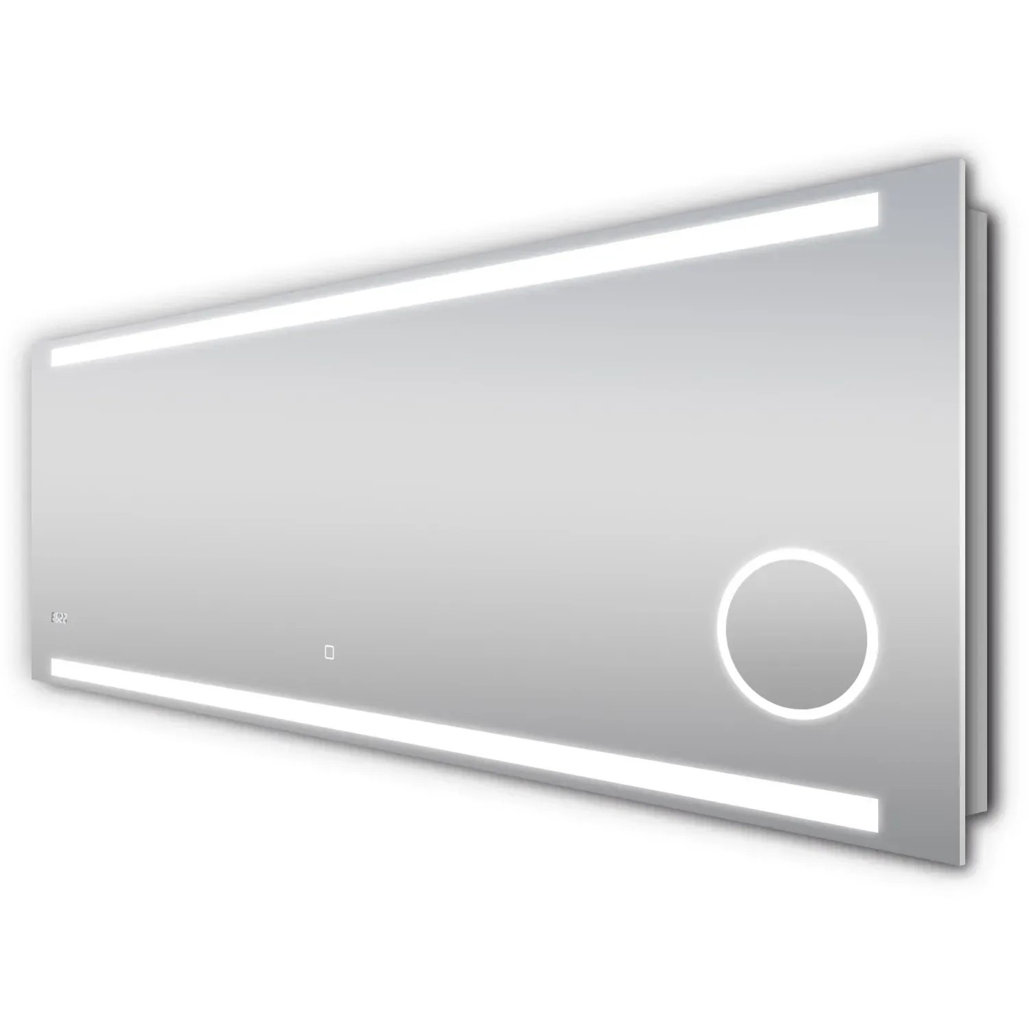 DSK Design LED-Lichtspiegel Silver Conde, 160x60 cm, mit umlaufendem Licht und Kosmetikspiegel.