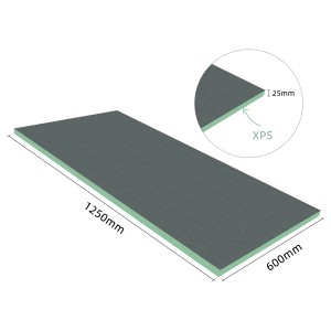 AICA XPS Bauplatte 1250x600x25mm, 5er-Pack. Dämmplatte/Fliesenplatte aus Hartschaum, verrottungsbeständig.