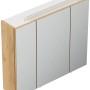 Posseik Spiegelschrank 75 cm mit LED-Lampe und Glasböden, Dekor Eiche Gold.