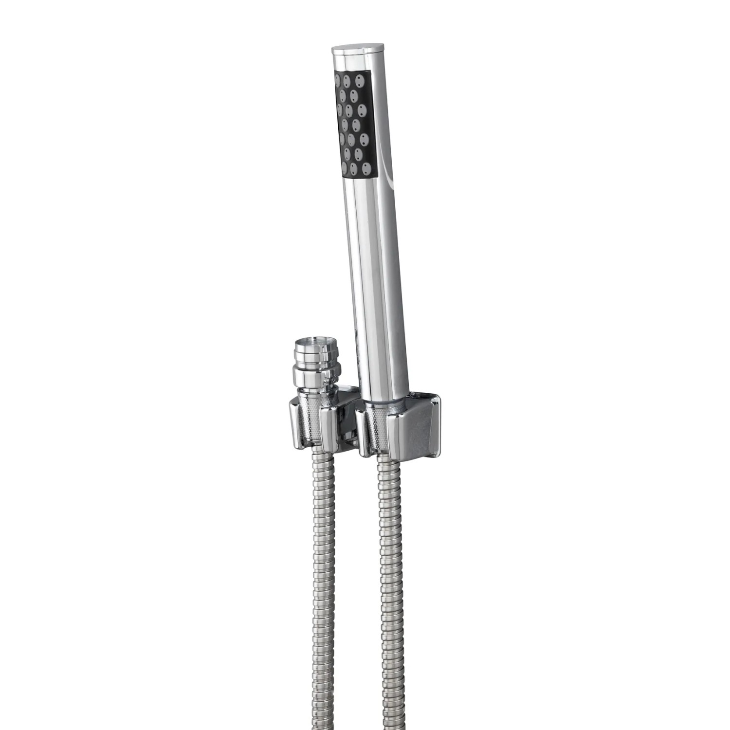 Wenko Waschbeckenbrause mit Duo Haken, Edelstahl, silber glänzend. Badhelfer für flexible Nutzung.