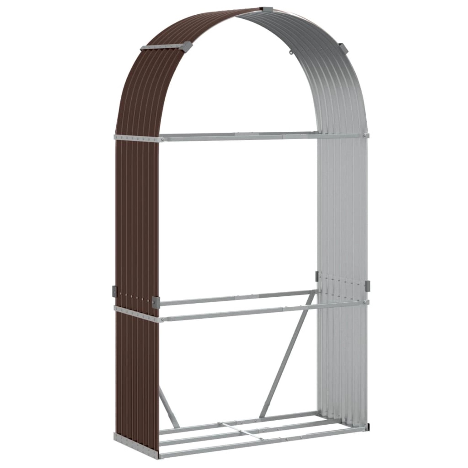 vidaXL Kaminholzunterstand Braun 120x45x210 cm Verzinkter Stahl 364572