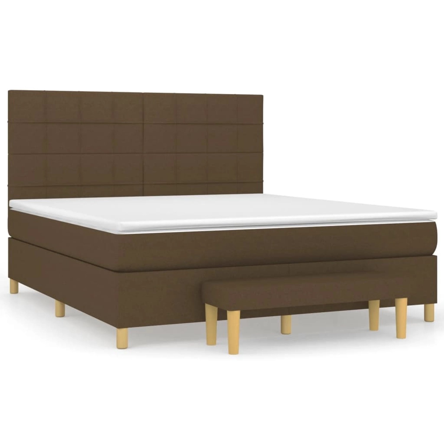 vidaXL Boxspringbett mit Matratze Dunkelbraun 180x200 cm Stoff 3137176 günstig online kaufen
