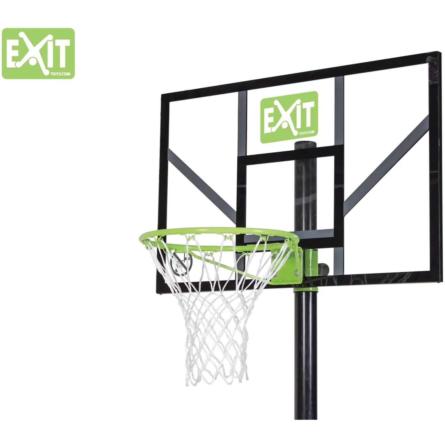 EXIT Comet Basketballkorb, grün/schwarz, höhenverstellbar und versetzbar für Spiel & Spaß im Garten.
